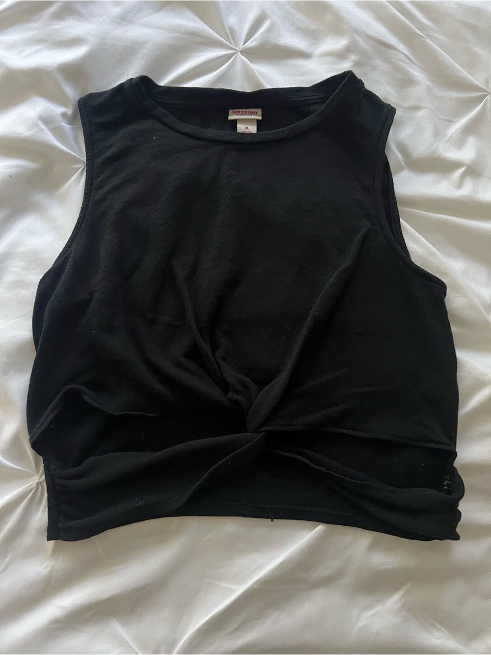 Mossimo Black Cropped Cut Out Tank